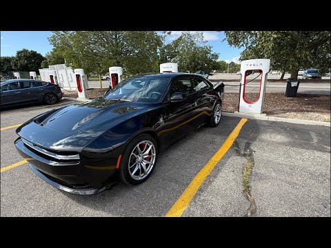 Live Charging My Dodge Charger Daytona at a Tesla Supercharger