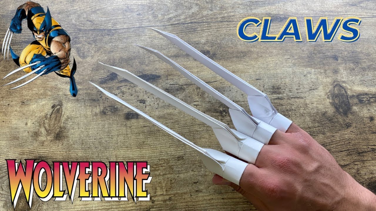 WOLVERINE CLAWS ORIGAMI EASY TUTORIAL DIY ORIGAMI PAPER CLAWS WOLVERINE ...