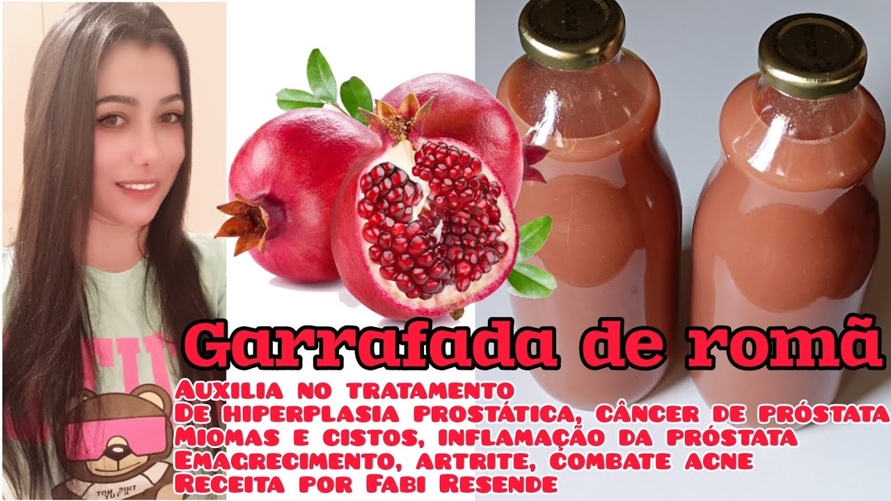 garrafada de romã auxilia no tratamento da prostata, Receita caseira por Fabi Resende