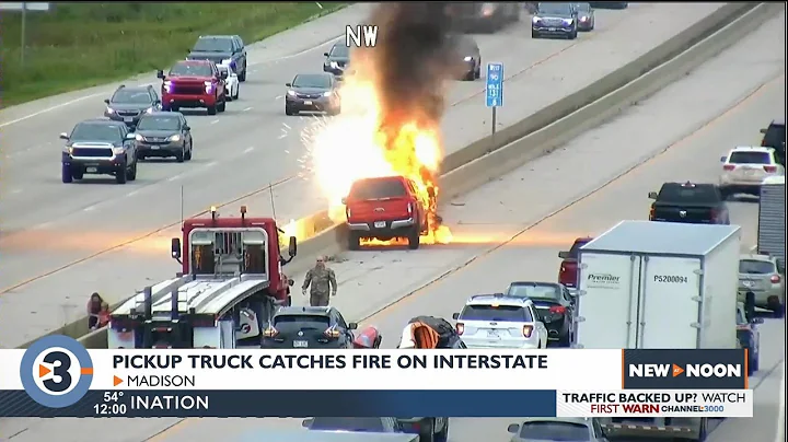 Truck catches fire, explodes after crash on Interstate