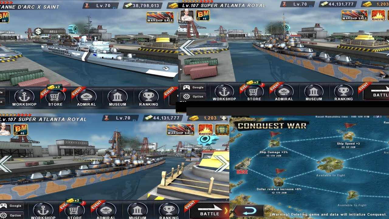 WARSHIP BATTLE 3D GAME World War //Conquest //Hirak333  