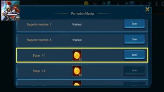 MIRAGINE WAR FORMATION MASTER STAGE 1-1