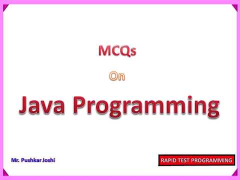 Java MCQ || Part 5 || Rapid Test Programming || Joshi Pushkar D.
