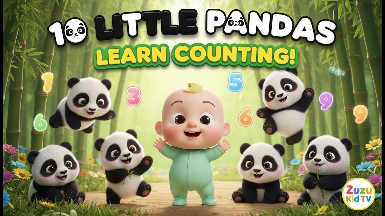 Counting 10 Little Pandas with Zuzu – Fun Numbers Learning Nursery Rhyme 🐼🎶