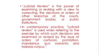 LLB CONSTITUTIONAL LAW -  JUDICIAL REVIEW AND JUDICIAL INDEPENDENCE ( Part 1)