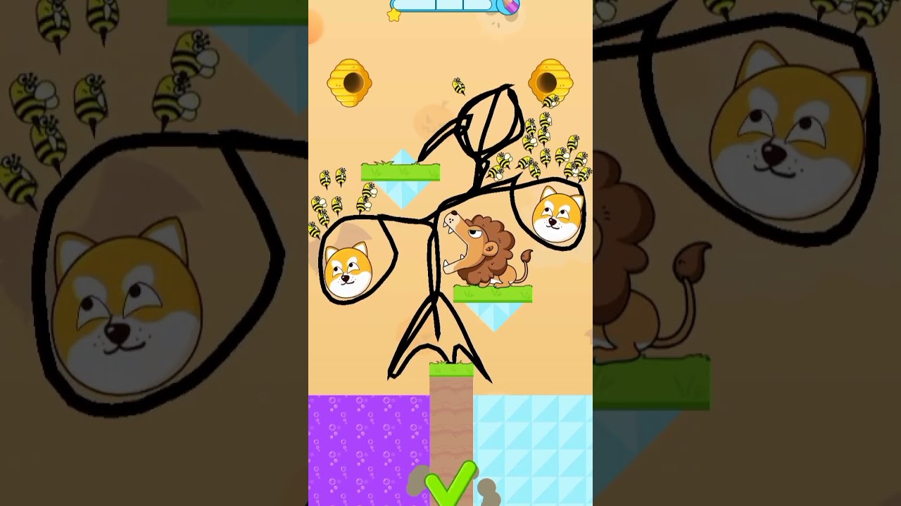 Save The Doge 🔥💯 || Draw a Line to Rescue Doge From Bees.