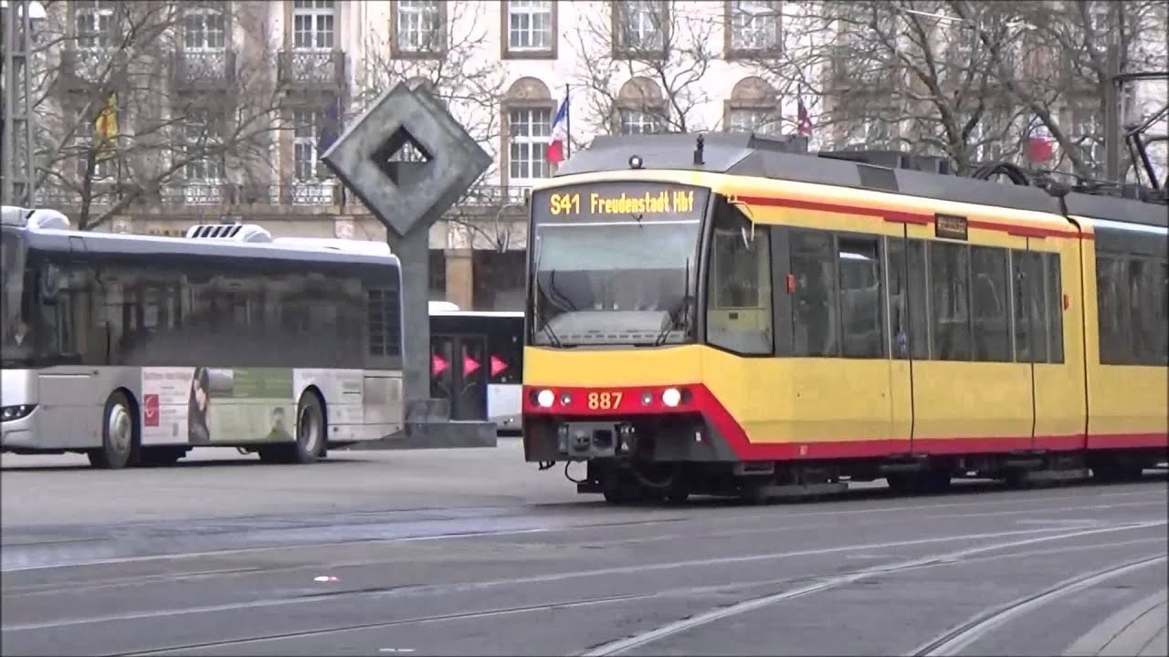 Straßenbahnen in Karlsruhe am Hauptbahnhof 2016 - YouTube