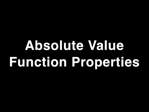 Absolute Value Function Properties - YouTube