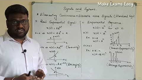 Signals & Systems | Standard Signals | Real Exponential signal & Exponential Sequence