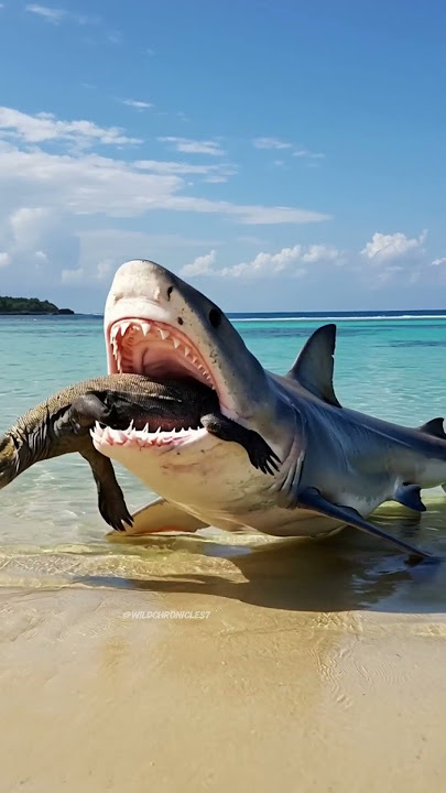 Shark Leaps from Water to Snatch Komodo Dragon 2