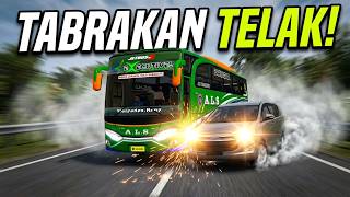 DETIK-DETIK TABRAKAN MAUT‼️Livery Bus ALS - BUSSID Gameplay screenshot 2