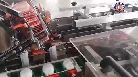 Manual feeding light LED bulb feeding horizontal type cartoning machine encasing line with leaflet i