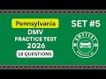 Pennsylvania DMV Practice Test 2026 | 18 REAL TEST QUESTIONS SET #5 |DMV Driving Test |DMV Test 2026