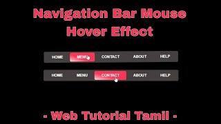 Navigation bar Mouse Hover effect html and CSS Web Tutorial Tamil #html #css #webdevelopment #shorts