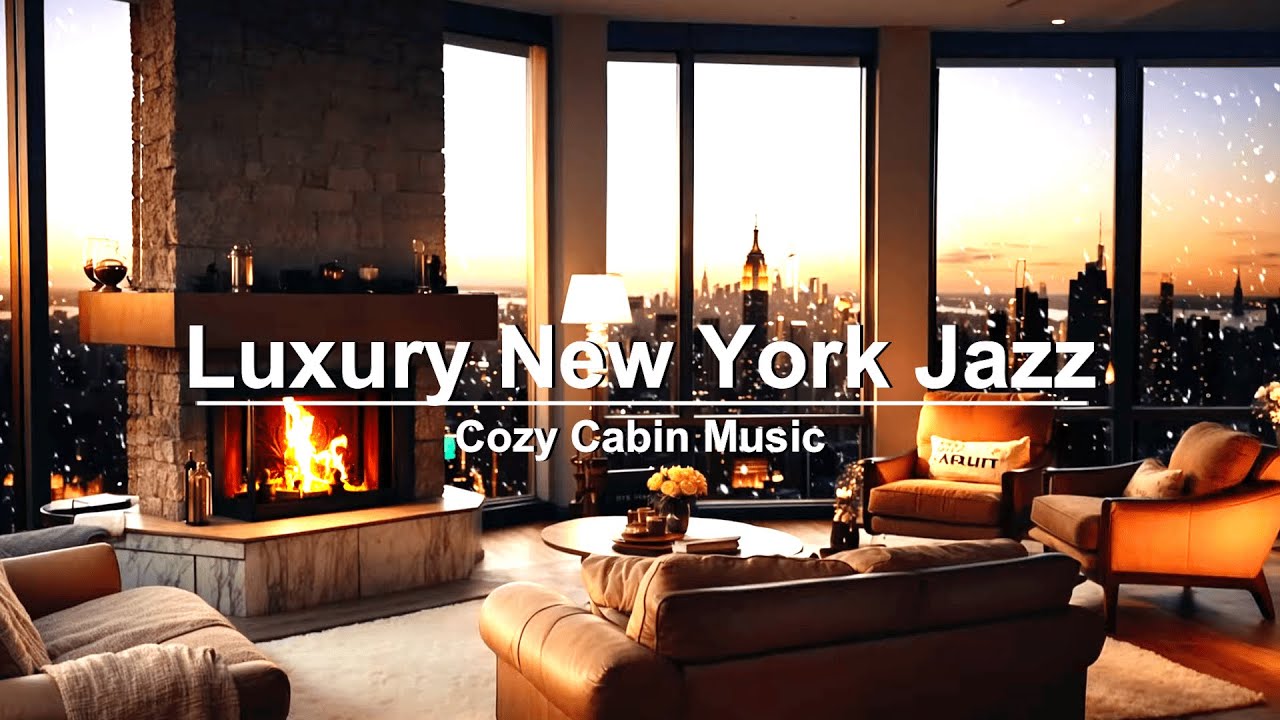 View of Luxury Apartment Ambience in New York 🌃 Sleep Night Jazz 🎷Cozy Jazz ...