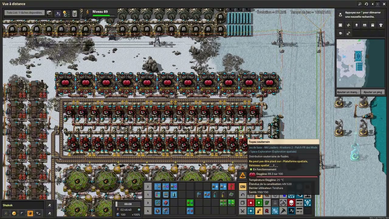 Factorio 2.0 SE-K2 ep36 Train sur Shakok et appro du bus