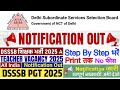 DSSSB PGT Teacher Advt No 102024 Recruitment 2025 Apply Online for 432 Post