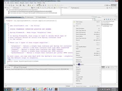 SPRING FRAMEWORK @SCOPE SINGLETON ECLIPSE DEMO