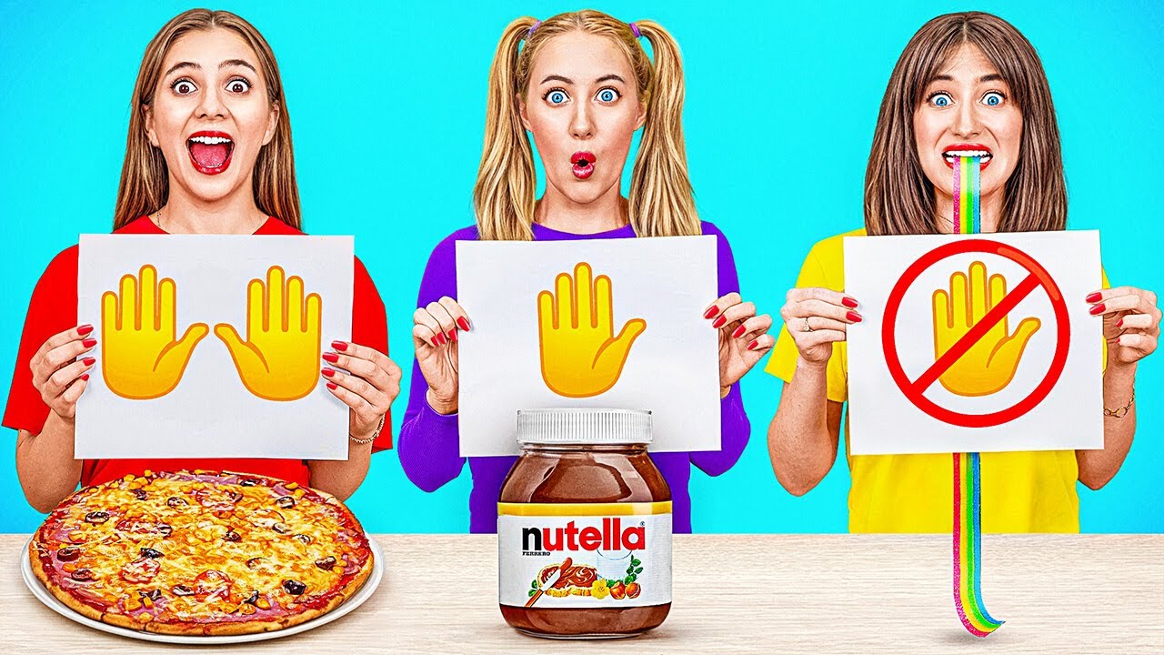 123 GO! Eller Yok vs Tek El vs İki Elden Yeme Mücadelesi 🖐️ Komik Hileler!