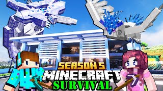 A HUGE AIRPORT AND A CREATURE HIDDEN IN THE SNOW FOG !! Minecraft Survival Bucin S5 [#8]