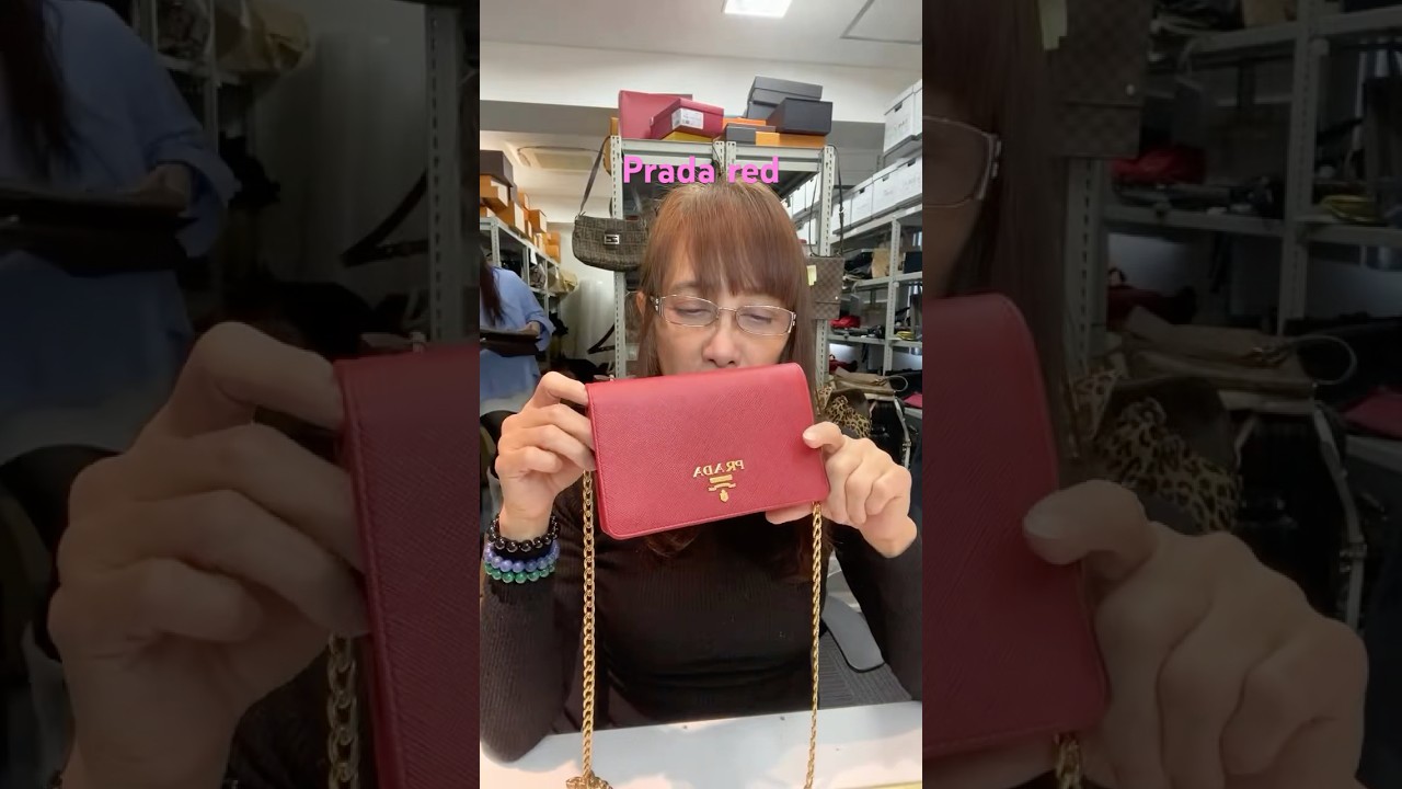 Prada red chain bag