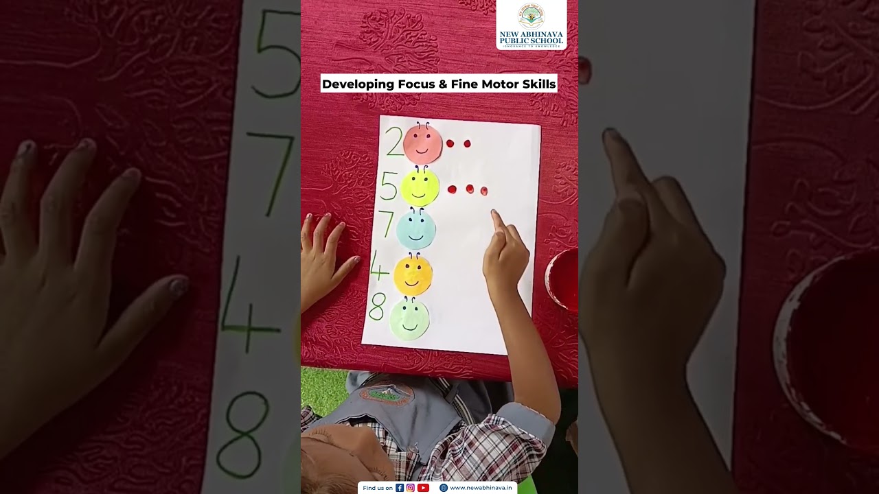 Fun Math Activity: Learning Numbers with Fingerprints! 🐛🎨 | New Abhinava Public School 