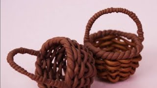 How to make clay basket 🧺 l cute mini basket 😍l Homemade clay basket 😱l by Five Minutes Art.