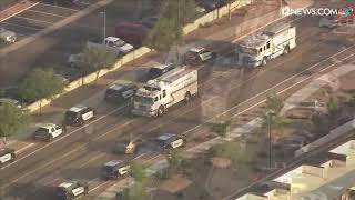 Gilbert firefighters, police escort daughter of late battalion chief to school