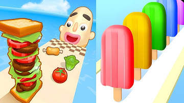 ☑️ Sandwich Runner 🆚 Popsicle stack - All Levels gameplay Mobile walkthrough Update Top Free Game