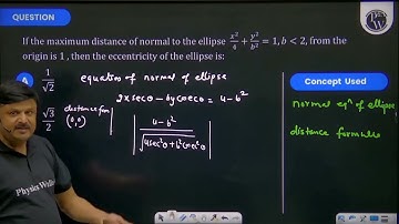 If the maximum distance of normal to the ellipse x24+y2b2=1,b<2,from the origin is 1, then t....