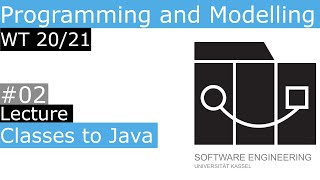 WT20/21 Programming and Modelling Lecture 02 Classes to Java