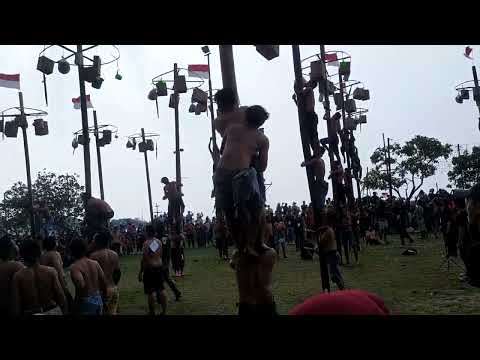 Video panjat pinang di pantai Ancol 2022 berhadiah gayung - youtube