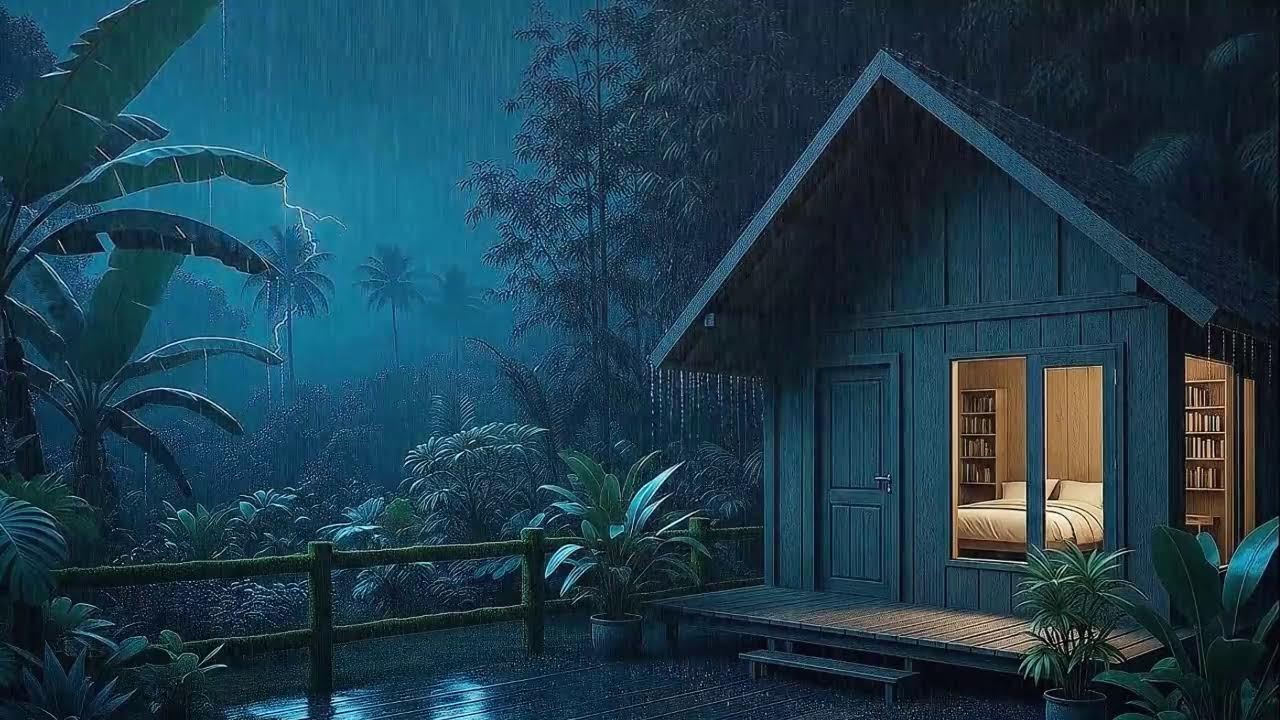 Can’t Fight Sleep Anymore | Rain Sounds for Sleeping and Soft Rolling Thunder 🌧️