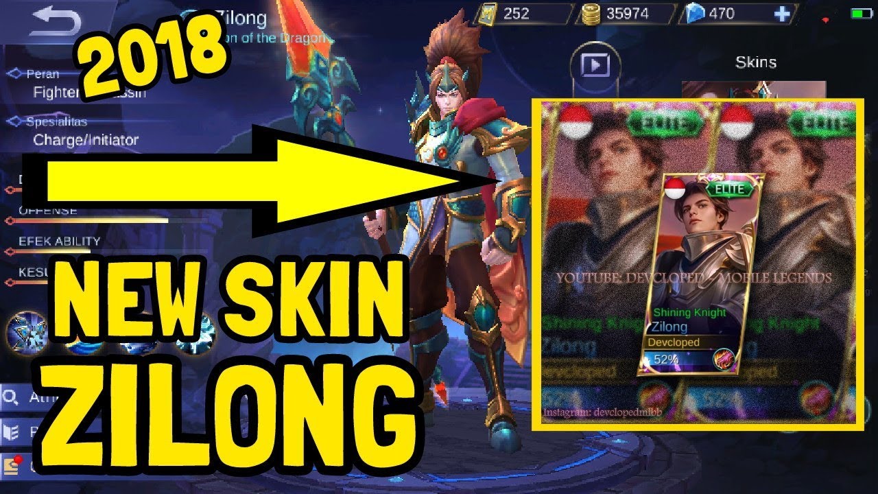 NEW SKIN ZILONG SHINING KNIGHT 2018 Mobile Legends Indonesia