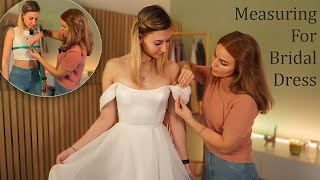 ASMR WEDDING Dress 💍 Fitting & FULL Body MEASURING 📏 | real person asmr