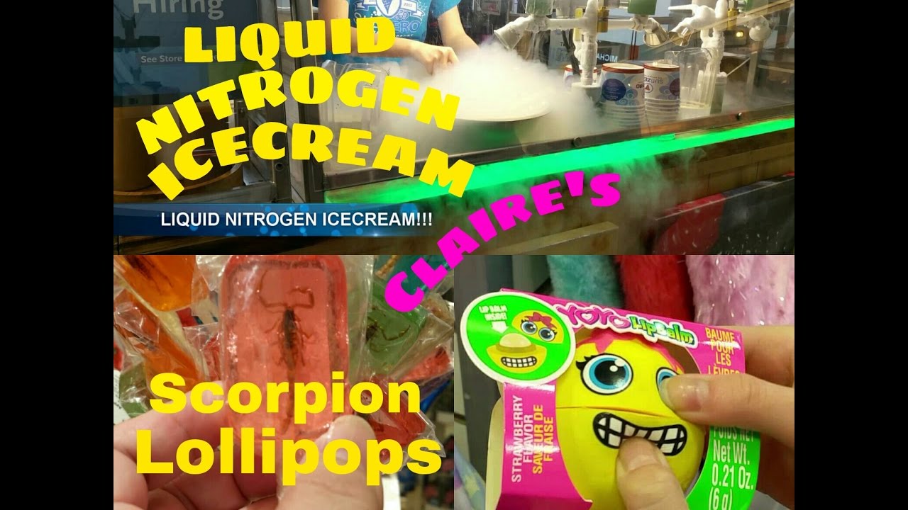 CLAIRE'S HAUL (SQUISHY POD),  LIQUID NITROGEN ICE CREAM, SCORPION LOLLIPOP |MALL VLOG|