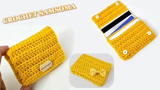 كروشيه محفظة للكروت / كروشيه حافظة بطاقات /  crochet wallet / cartera de ganchillo / crochet purse