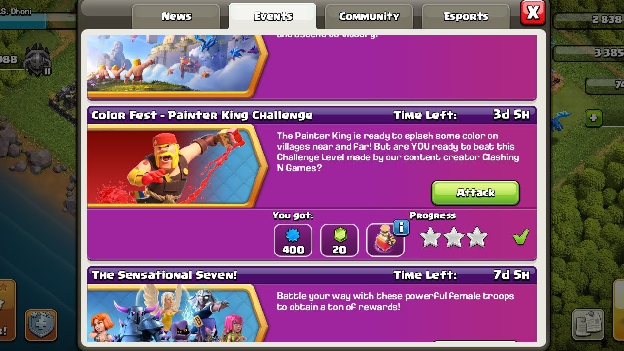 clash of clans(colour fest:painter king challenge )