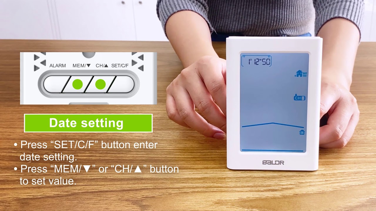 B0341WST2H2 wireless household weather station operation video with 666 remote sensor