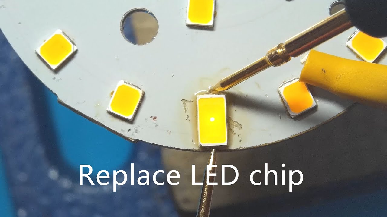 Repair LED light by replace chips 