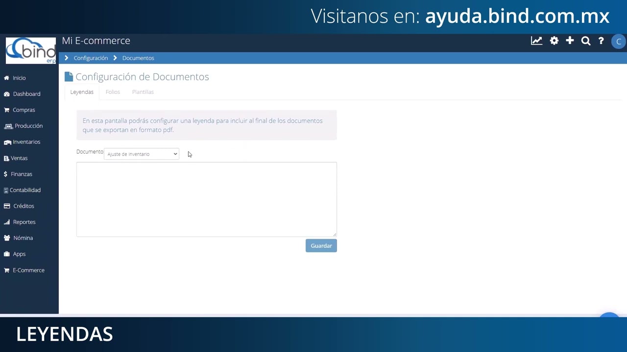 Personaliza las leyendas en tus documentos con Bind ERP YouTube