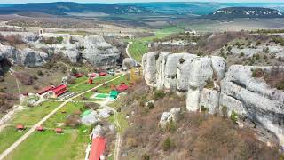 Пещерный монастырь Челтер-Мармара, Эски-Кермен, Крым 4K с дрона