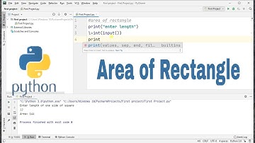 How to find AREA of RECTANGLE in Python using PyCharm || Nabeel Yousaf