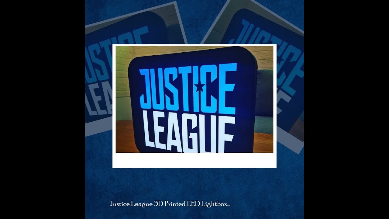 Justice League 3D Printed LED Lightbox Sign Wall Art Decor fan cave