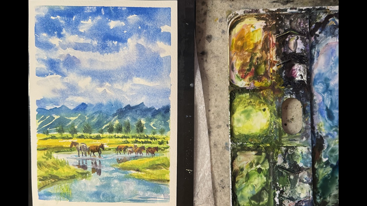 水彩风景画Watercolor Landscape 수채화풍경260608 - YouTube