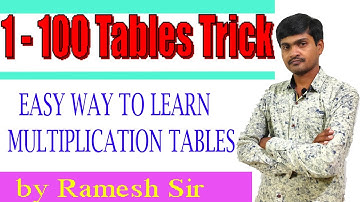 1 - 100 Tables, Learn easy and faster way  !  Tables Trick by Ramesh Sir  ! Multiplication Tables