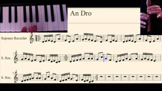 An Dro (recorder &amp; easy piano tutorial - slow)