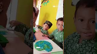 Kolase bumi dari bubur kertas #pembelajarananaktk #sekolah