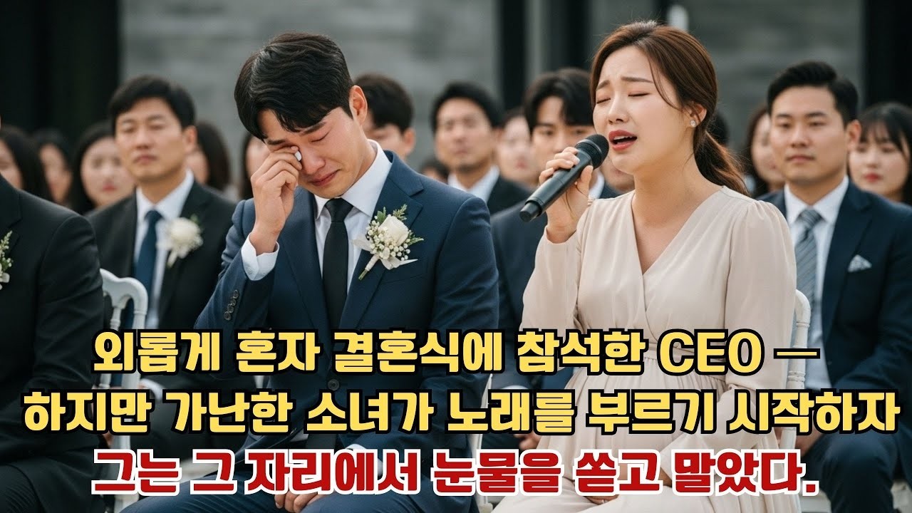 외롭게 혼자 결혼식에 참석한 CEO —하지만 가난한 소녀가 노래를 부르기 시작하자그는 그 자리에서 눈물을 쏟고 말았다