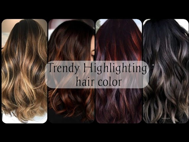 Trendy Highlighting hair color for black hair//Highlighting hair color with  name/ picture - YouTube
